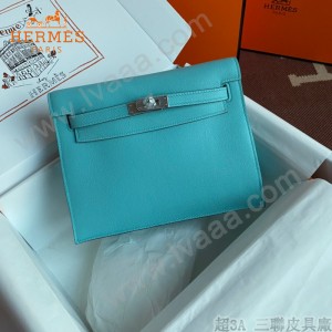 HERMES  北方蓝  愛馬仕 原單evercolor皮 Kelly DanSe 22cm  金銀扣