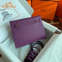 HERMES  海葵紫  愛馬仕 原單evercolor皮 Kelly DanSe 22cm  金銀扣