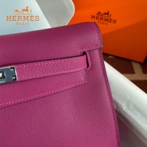 HERMES  玫瑰紫  愛馬仕 原單evercolor皮 Kelly DanSe 22cm  金銀扣