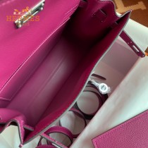 HERMES  玫瑰紫  愛馬仕 原單evercolor皮 Kelly DanSe 22cm  金銀扣