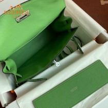HERMES  牛油果绿  愛馬仕 原單evercolor皮 Kelly DanSe 22cm  金銀扣