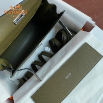 HERMES  丛林绿  愛馬仕 原單evercolor皮 Kelly DanSe 22cm  金銀扣