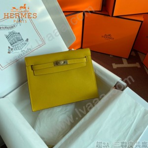 HERMES  琥珀黄  愛馬仕 原單evercolor皮 Kelly DanSe 22cm  金銀扣