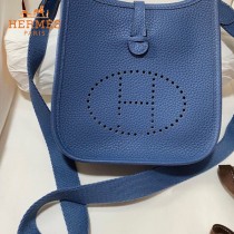 HERMES愛馬仕-016   原單伊芙琳 mini evelyne 17cm 金銀扣現貨蠟線