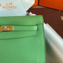 HERMES  牛油果绿  愛馬仕 原單evercolor皮 Kelly DanSe 22cm  金銀扣