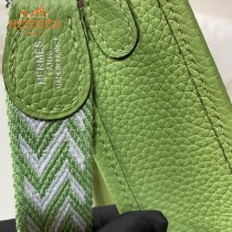 HERMES愛馬仕-013   原單伊芙琳 mini evelyne 17cm 金銀扣現貨蠟線