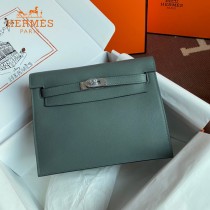 HERMES  杏仁绿  愛馬仕 原單evercolor皮 Kelly DanSe 22cm  金銀扣