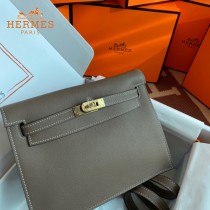 HERMES  大象灰  愛馬仕 原單evercolor皮 Kelly DanSe 22cm  金銀扣