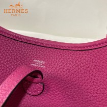HERMES愛馬仕-014   原單伊芙琳 mini evelyne 17cm 金銀扣現貨蠟線