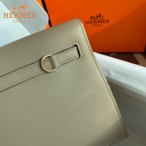 HERMES  风衣灰  愛馬仕 原單evercolor皮 Kelly DanSe 22cm  金銀扣