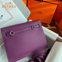 HERMES  海葵紫  愛馬仕 原單evercolor皮 Kelly DanSe 22cm  金銀扣