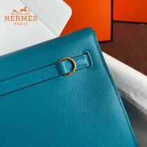 HERMES  牛仔蓝  愛馬仕 原單evercolor皮 Kelly DanSe 22cm  金銀扣