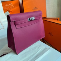 HERMES  玫瑰紫  愛馬仕 原單evercolor皮 Kelly DanSe 22cm  金銀扣