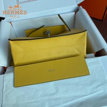 HERMES  柠檬黄  愛馬仕 原單evercolor皮 Kelly DanSe 22cm  金銀扣