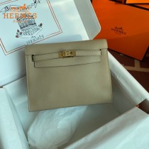 HERMES  风衣灰  愛馬仕 原單evercolor皮 Kelly DanSe 22cm  金銀扣