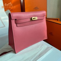 HERMES  唇膏粉  愛馬仕 原單evercolor皮 Kelly DanSe 22cm  金銀扣