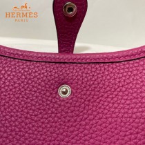 HERMES愛馬仕-014   原單伊芙琳 mini evelyne 17cm 金銀扣現貨蠟線