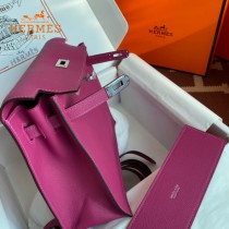 HERMES  玫瑰紫  愛馬仕 原單evercolor皮 Kelly DanSe 22cm  金銀扣