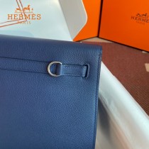 HERMES  深蓝  愛馬仕 原單evercolor皮 Kelly DanSe 22cm  金銀扣
