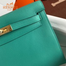HERMES  孔雀蓝  愛馬仕 原單evercolor皮 Kelly DanSe 22cm  金銀扣