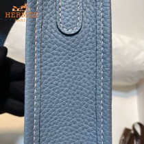 HERMES愛馬仕-019   原單伊芙琳 mini evelyne 17cm 金銀扣現貨蠟線