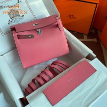 HERMES  唇膏粉  愛馬仕 原單evercolor皮 Kelly DanSe 22cm  金銀扣