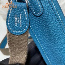 HERMES愛馬仕-011   原單伊芙琳 mini evelyne 17cm 金銀扣現貨蠟線