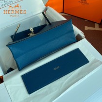 HERMES  深邃蓝  愛馬仕 原單evercolor皮 Kelly DanSe 22cm  金銀扣