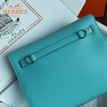 HERMES  北方蓝  愛馬仕 原單evercolor皮 Kelly DanSe 22cm  金銀扣
