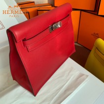 HERMES  大紅  愛馬仕 原單evercolor皮 Kelly DanSe 22cm  金銀扣