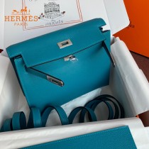 HERMES  牛仔蓝  愛馬仕 原單evercolor皮 Kelly DanSe 22cm  金銀扣