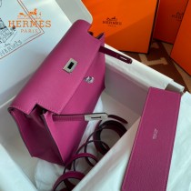 HERMES  玫瑰紫  愛馬仕 原單evercolor皮 Kelly DanSe 22cm  金銀扣