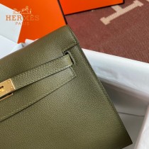 HERMES  丛林绿  愛馬仕 原單evercolor皮 Kelly DanSe 22cm  金銀扣