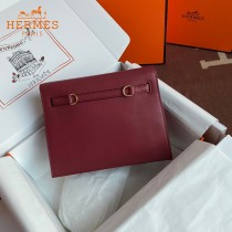 HERMES  酒红  愛馬仕 原單evercolor皮 Kelly DanSe 22cm  金銀扣