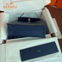 HERMES  深蓝  愛馬仕 原單evercolor皮 Kelly DanSe 22cm  金銀扣