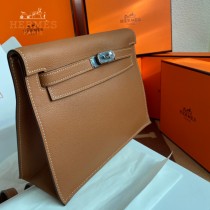 HERMES  金棕  愛馬仕 原單evercolor皮 Kelly DanSe 22cm  金銀扣