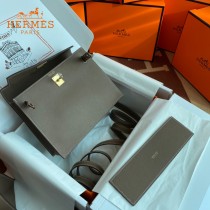 HERMES  大象灰  愛馬仕 原單evercolor皮 Kelly DanSe 22cm  金銀扣