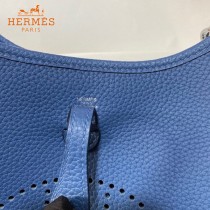 HERMES愛馬仕-016   原單伊芙琳 mini evelyne 17cm 金銀扣現貨蠟線