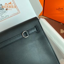 HERMES  黑色  愛馬仕 原單evercolor皮 Kelly DanSe 22cm  金銀扣