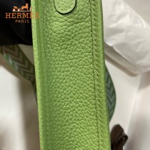 HERMES愛馬仕-013   原單伊芙琳 mini evelyne 17cm 金銀扣現貨蠟線