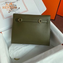 HERMES  丛林绿  愛馬仕 原單evercolor皮 Kelly DanSe 22cm  金銀扣