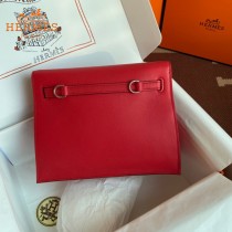 HERMES  大紅  愛馬仕 原單evercolor皮 Kelly DanSe 22cm  金銀扣