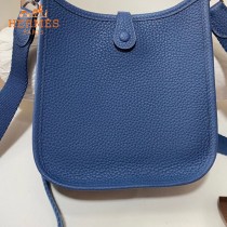 HERMES愛馬仕-016   原單伊芙琳 mini evelyne 17cm 金銀扣現貨蠟線