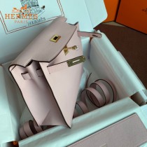 HERMES  3Q粉  愛馬仕 原單evercolor皮 Kelly DanSe 22cm  金銀扣