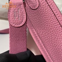 HERMES愛馬仕-010   原單伊芙琳 mini evelyne 17cm 金銀扣現貨蠟線