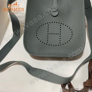 HERMES愛馬仕-07   原單伊芙琳 mini evelyne 17cm 金銀扣現貨蠟線