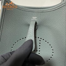 HERMES愛馬仕-07   原單伊芙琳 mini evelyne 17cm 金銀扣現貨蠟線