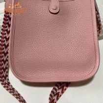HERMES愛馬仕-05   原單伊芙琳 mini evelyne 17cm 金銀扣現貨蠟線