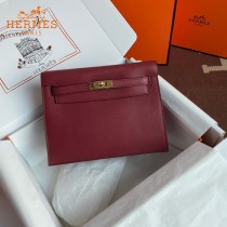 HERMES  酒红  愛馬仕 原單evercolor皮 Kelly DanSe 22cm  金銀扣