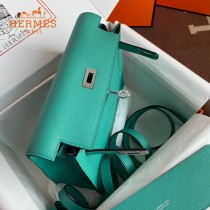 HERMES  孔雀蓝  愛馬仕 原單evercolor皮 Kelly DanSe 22cm  金銀扣